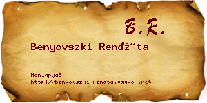 Benyovszki Renáta névjegykártya
